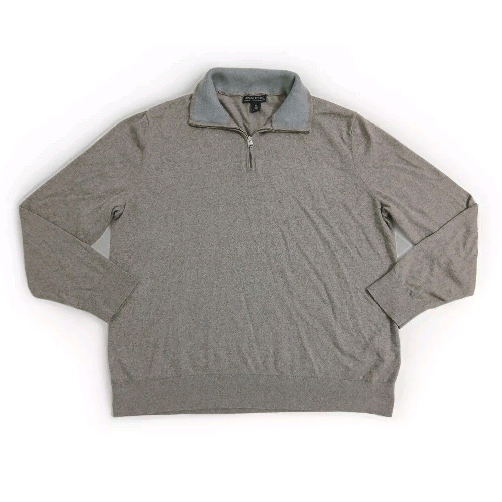 Banana Republic Men's XL 1/4 Zip Pullover Sweater Cashmere Blend Luxury Shirt